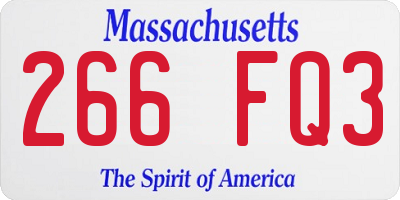 MA license plate 266FQ3