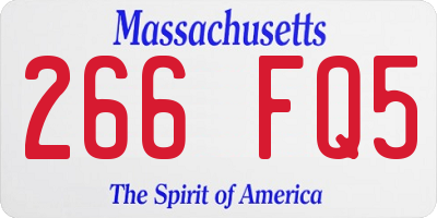 MA license plate 266FQ5