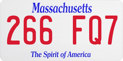 MA license plate 266FQ7