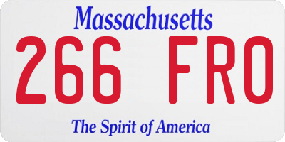 MA license plate 266FR0