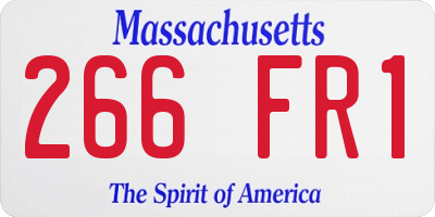 MA license plate 266FR1