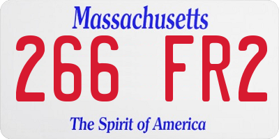 MA license plate 266FR2