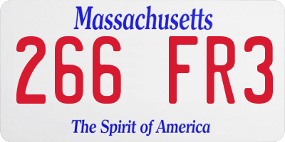 MA license plate 266FR3