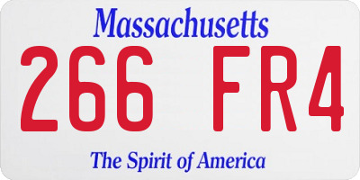 MA license plate 266FR4