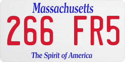 MA license plate 266FR5