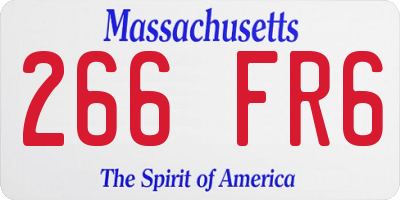 MA license plate 266FR6