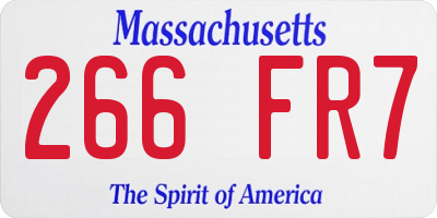 MA license plate 266FR7