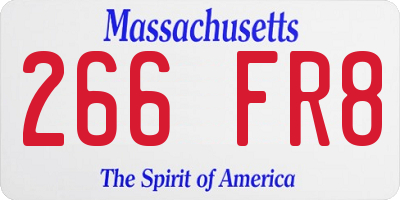 MA license plate 266FR8