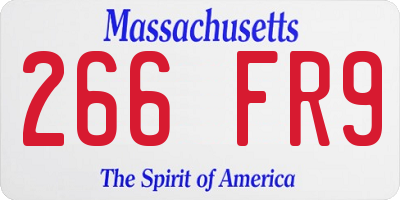 MA license plate 266FR9