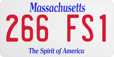 MA license plate 266FS1