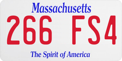 MA license plate 266FS4