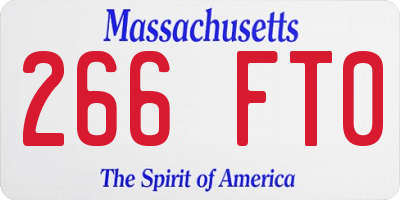 MA license plate 266FT0