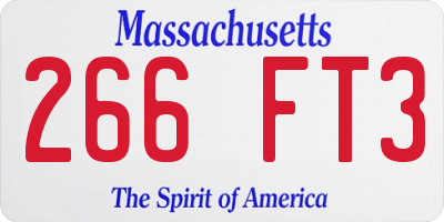 MA license plate 266FT3