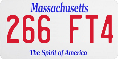 MA license plate 266FT4