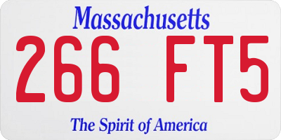 MA license plate 266FT5