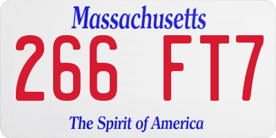 MA license plate 266FT7