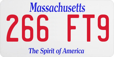 MA license plate 266FT9