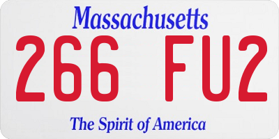 MA license plate 266FU2
