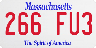 MA license plate 266FU3