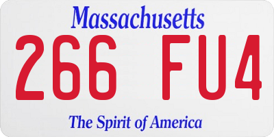 MA license plate 266FU4