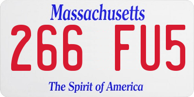 MA license plate 266FU5