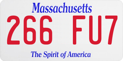 MA license plate 266FU7