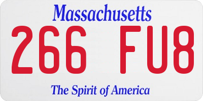 MA license plate 266FU8