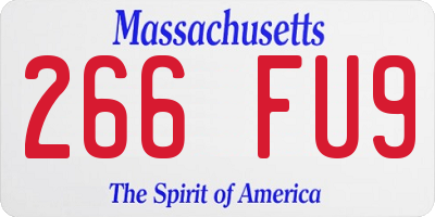 MA license plate 266FU9