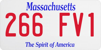 MA license plate 266FV1