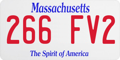 MA license plate 266FV2