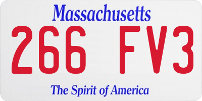 MA license plate 266FV3