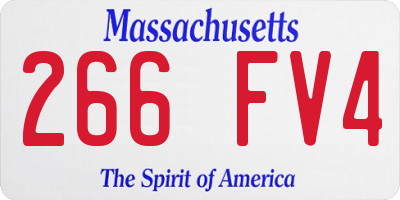 MA license plate 266FV4