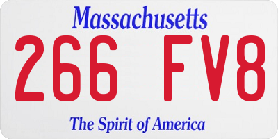 MA license plate 266FV8