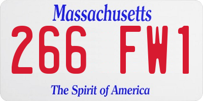 MA license plate 266FW1