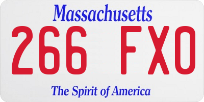 MA license plate 266FX0