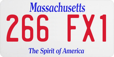 MA license plate 266FX1