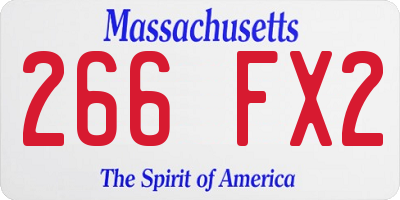 MA license plate 266FX2