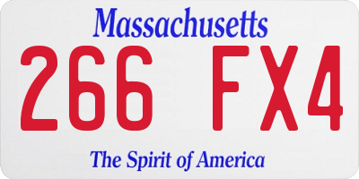 MA license plate 266FX4
