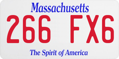 MA license plate 266FX6
