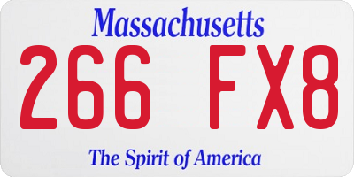 MA license plate 266FX8