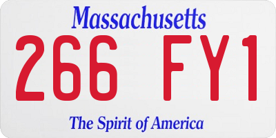 MA license plate 266FY1