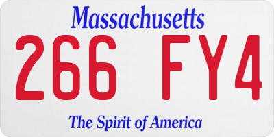 MA license plate 266FY4