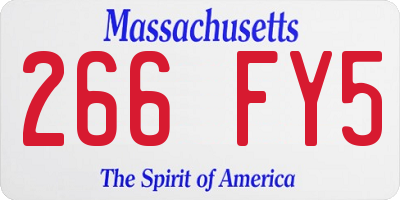 MA license plate 266FY5
