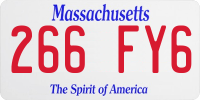 MA license plate 266FY6