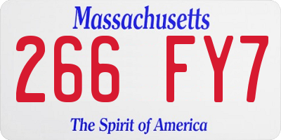MA license plate 266FY7