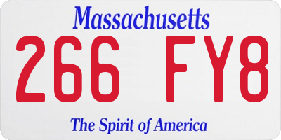 MA license plate 266FY8