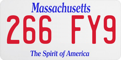 MA license plate 266FY9