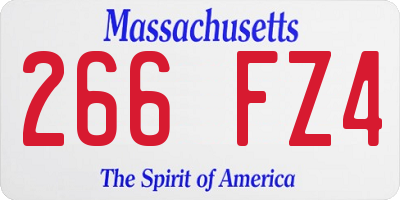 MA license plate 266FZ4