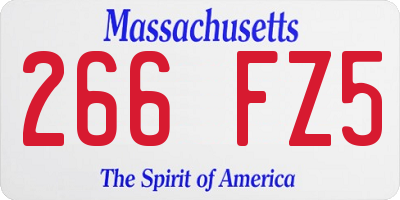 MA license plate 266FZ5