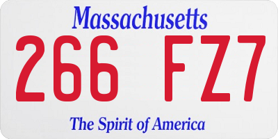MA license plate 266FZ7